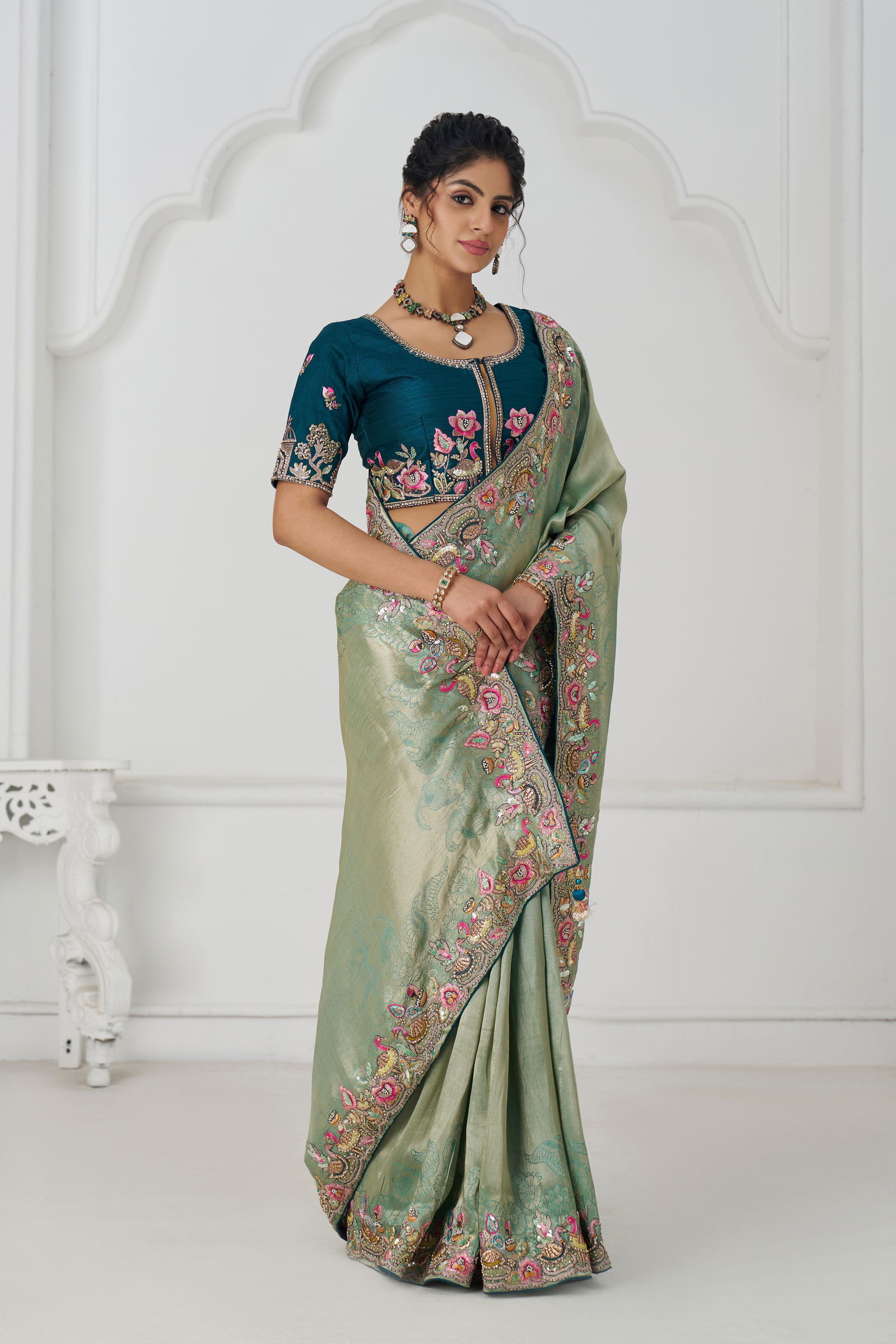 Kf 111 Green Color Pure Dola Viscouse Silk Saree Bulk Orders In India